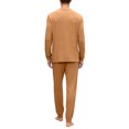 thumbnail image 5 of Dwelliawo Men Pajama Set Long Sleeve Henley Pjs Soft Modal Breathable Button Top Jogger Pants Lightweight Loungewear For Sleeping Daily Rest Khaki M, 5 of 5