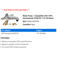 thumbnail image 2 of Water Pump - Compatible with 1995 International 4700LPX 7.3L V8 Diesel, 2 of 2