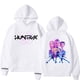 thumbnail image 1 of Pop cazadora para niña Demon Hunters Unisex Printed Anime Print Long-Sleeved Hooded Sweatshirt （White）, 1 of 2