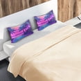 thumbnail image 5 of Yayeee Pillowcase King Size Set of 2 Satin Wrinkle Resistant Pillow Case, Purple Digital Art, 5 of 7
