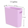 thumbnail image 3 of Youngever 1.5 Gallon Slim Trash Can, Plastic Garbage Container Bin, Small Trash Bin with Handles for Home Office, Living Room, Study Room, Kitchen, Bathroom (Purple), 3 of 3