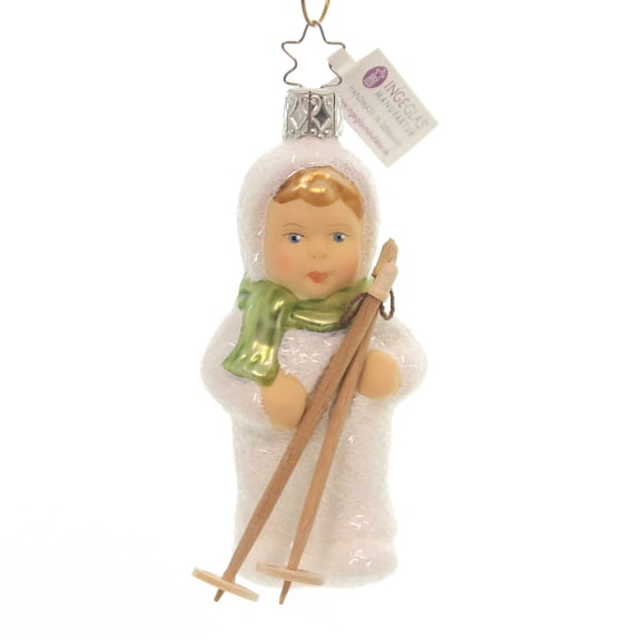 Inge Glas Kinder Of Skiing Ornament Glass Christmas Snow Sport 10006S018