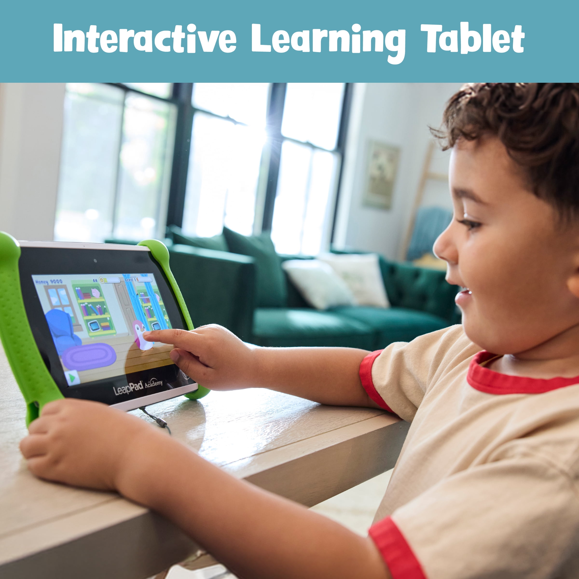 LeapFrog LeapPad Academy Learning Tablet - Green Plastic, Silicone with Accessories, Age Group 3-8 Years Old