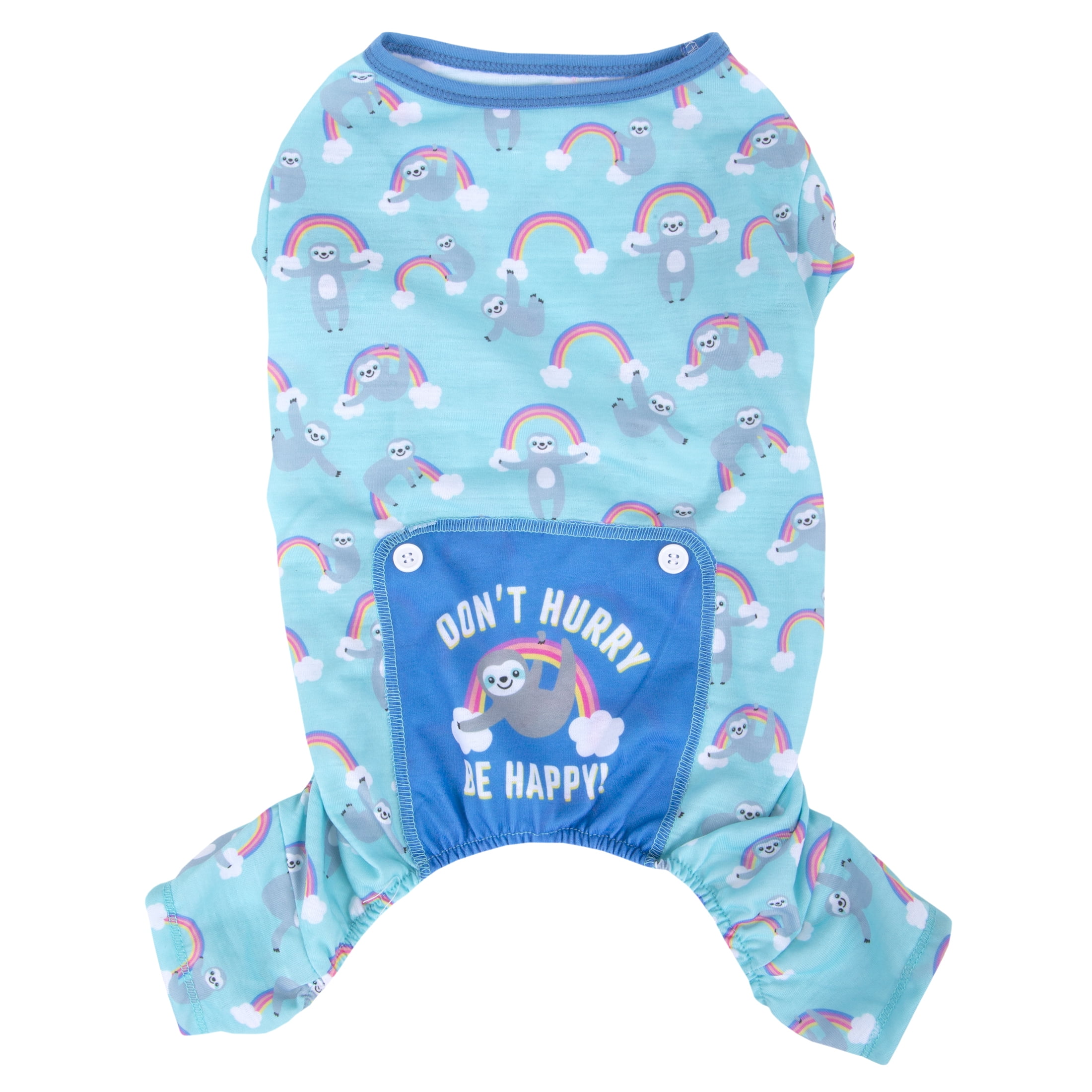 Vibrant Life Blue Rainbow Sloth Print Pajamas S