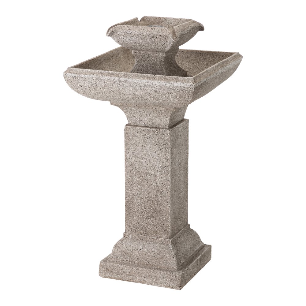 Glitzhome 25.75"H Modern and Minimalist Pedestal 2Tier Polyresin
