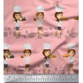 thumbnail image 1 of Soimoi polyester Crepe Fabric Cook Girl Printed Craft Fabric by the Yard 42 Inch Wide, 1 of 3