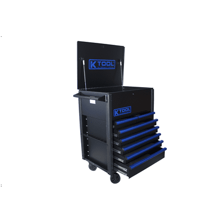 K Tool International Service Cart Premium 7 Drawer 750 Pound (Matte Black/Blue)