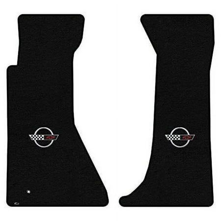 Lloyd Mats Custom Fit Floor Mats for C4 Corvette 1995-1996 LogoMat 2Pc Set Black