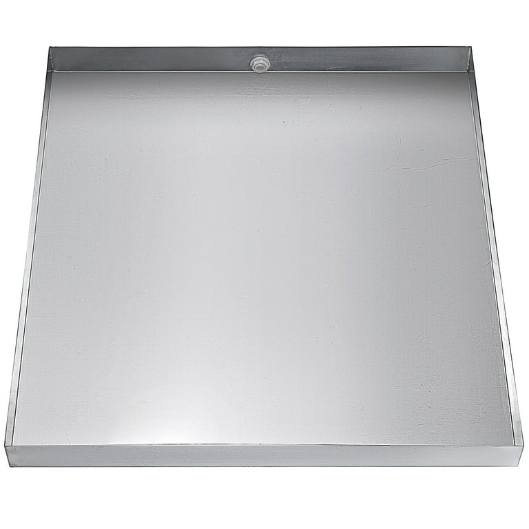 Compact Washer Floor Tray - 27 x 25 x 2.5 -Steel-Faux Stainless