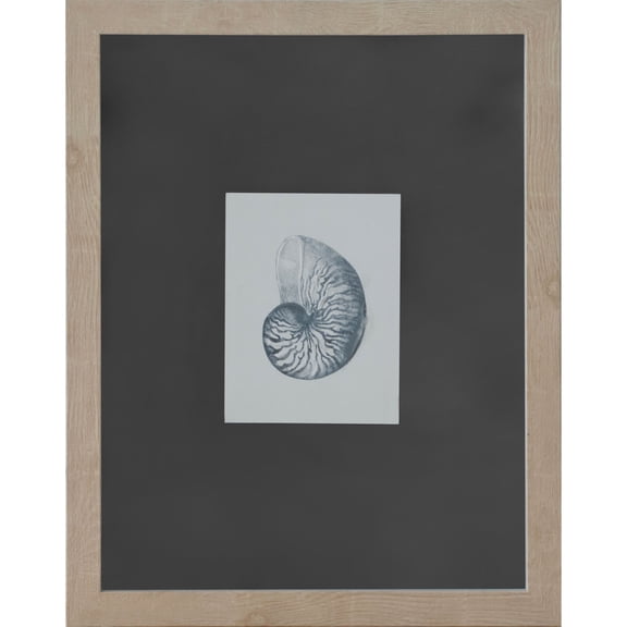 Ashland 11" x 14" Blue Striped Shell Art Wall Decor , Summer Home Decor