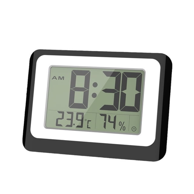 Digital Wall Clock Battery Operated with Backlight, LCD Digital Clock Large Display, Modern Wall Clocks for Living Room Decor, Alarm Clocks