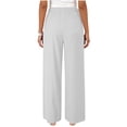 thumbnail image 4 of Diufon White Linen Pants Women Summer Boho Wide Leg Palazzo Pants Casual Drawstring High Waisted Trousers with Pockets, 4 of 9