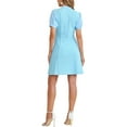 thumbnail image 3 of VESTIDOS ELEGANTES DE MUJER INSPIRE CHIC Con Cuello de Lazo y Manga Corta Abullonada Vestido para Trabajar Talla XS Azul Claro, 3 of 5
