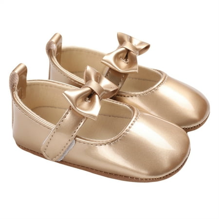 

Thaisu Infant Baby Girls Soft Sole Bowknot Princess Wedding Dress Mary Jane Flats Shoes