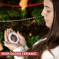 thumbnail image 2 of 3drose, Gorgeous Tabby Cat with Staring Yellow Eyes Isolated on Black, Circle Porcelain Ornament, 2 of 7