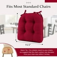 thumbnail image 3 of Chair Cushions for Dining Chairs, Non-Slip Kitchen Chair Pads with Ties, Tufted Shredded Foam Kitchen Chair Cushions Set of 4, 15.5" X 15.5", Red, 3 of 12
