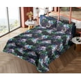 thumbnail image 4 of Ambesonne Space Fitted & Flat Sheet with Shams 4 Pcs Set, Bohemian Galaxy Sun Moon Art, Queen, Dark Purple Green and Mauve, 4 of 5