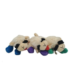 Multipet Plush Dog Toys, Shaggy Rainbow Yeti Dog Toy with Squeaker
