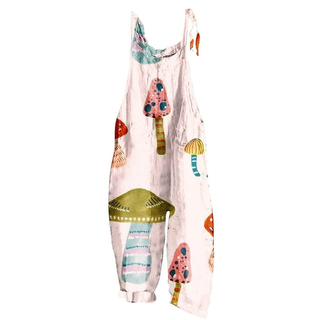 Womens Rompers and Jumpsuits for Summer Women Ladies Printed Summer Sleeveless Backless Loose Long Playsuits Rompers Jumpsuit Long Sleeve Jumpsuit for Women Long Sleeve Romper for Women