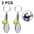 thumbnail image 2 of 2 pcs Mini Metal Sports Keychain Cute Rotating Soccer Keychain Basketball Keyring Tennis Ball Keychain Perfect Gifts, 2 of 9