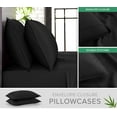 thumbnail image 4 of PURE BAMBOO Sheets Queen Size Bed Sheet 4 Piece Set, Genuine 100% Organic Bamboo Viscose, Luxuriously Soft & Cooling, Double Stitching, 16" Deep Pockets (Queen, Black), 4 of 8