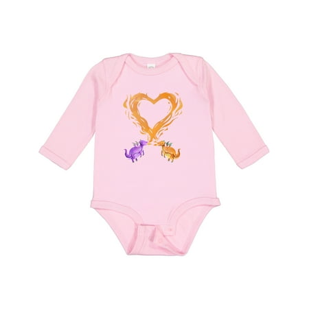 

Inktastic Fire Heart Dragons Boys or Girls Long Sleeve Baby Bodysuit