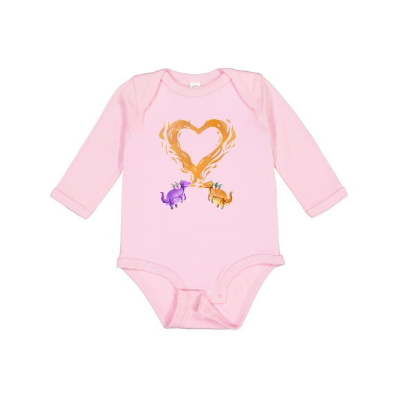 Inktastic Fire Heart Dragons Boys or Girls Long Sleeve Baby Bodysuit