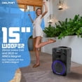thumbnail image 3 of Dolphin SP-1500RBT BoxParty 1500: High Power 15" Woofer w/Loud & DEEP BASS | Portable Party Bluetooth Speaker with Sound Activated Lights, 3 of 8