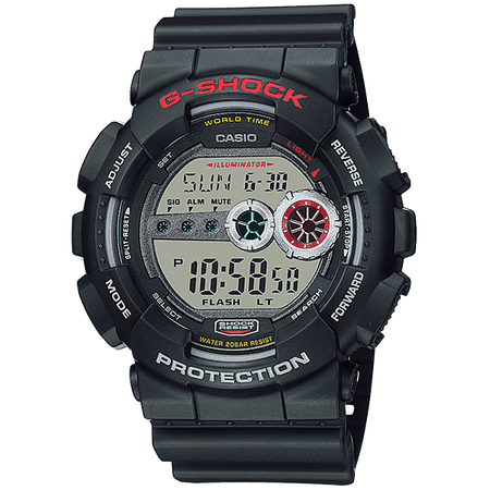 GSHOCK BLACK DIGITAL MENS RESIN SHOCK RESISTANT 7 YR BATTERY 20M WR GD100-1ACU