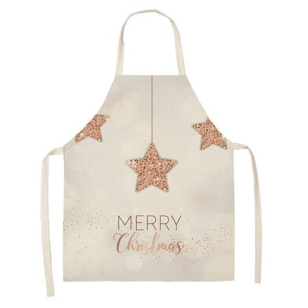 

Pink Christmas Pattern Linen Hand Wipe Sleeveless Waist Apron Adult Children Home Holiday Decoration Kitchen Cleaning фартук