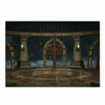 thumbnail image 1 of Medieval Cutting Board, Gothic Building in the Sky Large Terrace Fantasy Architectural Image Print, Decorative Tempered Glass Cutting and Serving Board, Small Size, Dark Grey Brown, by Ambesonne, 1 of 1