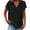 Black, variant on Women's Fashion Casual Solid Color Collared Short Sleeve Shirt T-Shirt Top, Button Down Blouse for Smart Casual and Everyday Chic Style,Black,M