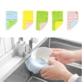 thumbnail image 2 of 5pcs Two-Color Splice High Water Absorption Cleaning Towel Multipurpose Microfiber Cleaning Cloth (Pink Blue/Pink Green/Pink Yellow/Green Yellow/Green Blue), 2 of 4