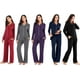 thumbnail image 4 of Conjunto de pijama para mujer Ropa de dormir de manga larga súper suave Ropa de dormir con botones para mujer Conjunto de pijama de salón Adepaton CJWUS-4076, 4 of 6