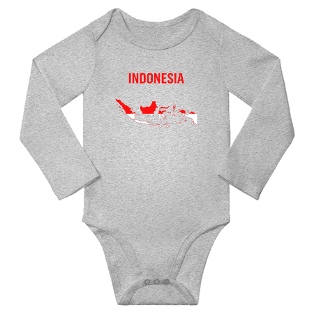 

Indonesia Flag Map Baby Long Slevve Jumpsuits Clothes (Gray 18-24 Months)