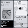 thumbnail image 5 of CMF Buds 2a Wireless Earbuds Active Noise Cancelling 42dB Hybrid ANC Bluetooth Headphones, 12.4mm Dynamic Driver for Big Bass, 4 Mic Clear Call, Sport Ear Buds for iPhone, Android, Light Grey, 5 of 13
