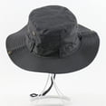 thumbnail image 2 of Algodón puro negro - Sombrero de sol clásico de la jungla de combate estilo militar de ala ancha para exteriores para pescar, cazar y acampar, 2 of 5