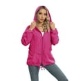 thumbnail image 6 of Women's Waterproof Spring Jacket Zipper Fully Taped Seams Rain Coat Spring Autumn Parka (Rose Red, XL), 6 of 11