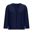 thumbnail image 3 of Womens Cardigans Long Sleeved Solid Color Short Knitted Cardigan Jacket Dark Blue M,Coats for Women, 3 of 5