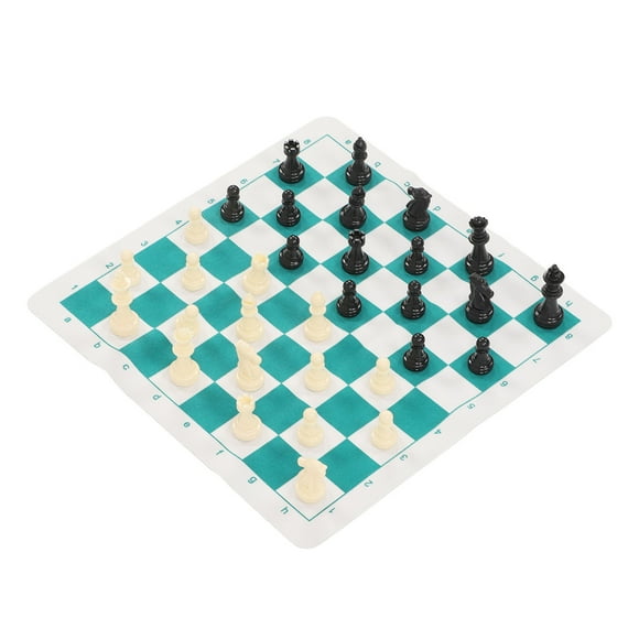 Roll Up Chess Board Set, Entertainment Game Rollable Light Increase Feelings Portable Chess Board Set for Picnic for Family Gatherings King Height 65MM