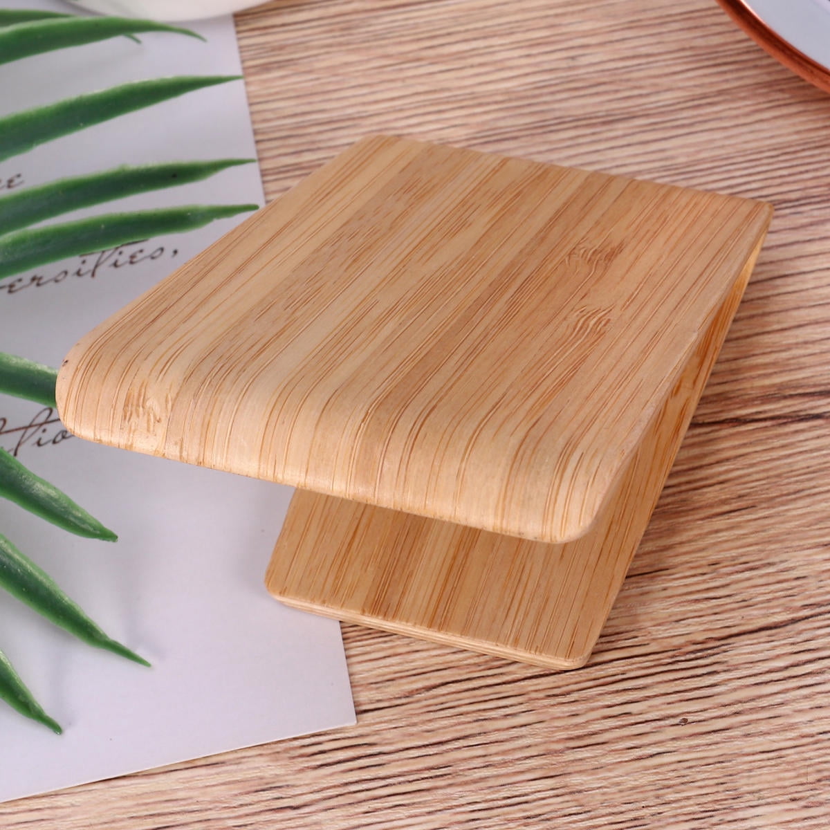 SHOWERORO 35Pcs Wood Mobile Phone Stand for Car Use Khaki Color Phone Stand Wood