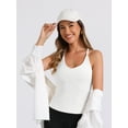 thumbnail image 5 of Unique Bargains Women's Ribbed Slim-Fit Camisoles Deep V Neck Comi Tank Tops L White, 5 of 6