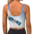 thumbnail image 3 of Kdxio Christmas Snowman In The Snow Print Workout Crop Tank Top for Women Racerback Yoga Tank Tops Athletic Sports Shirts Exercise Undershirts, 3 of 9
