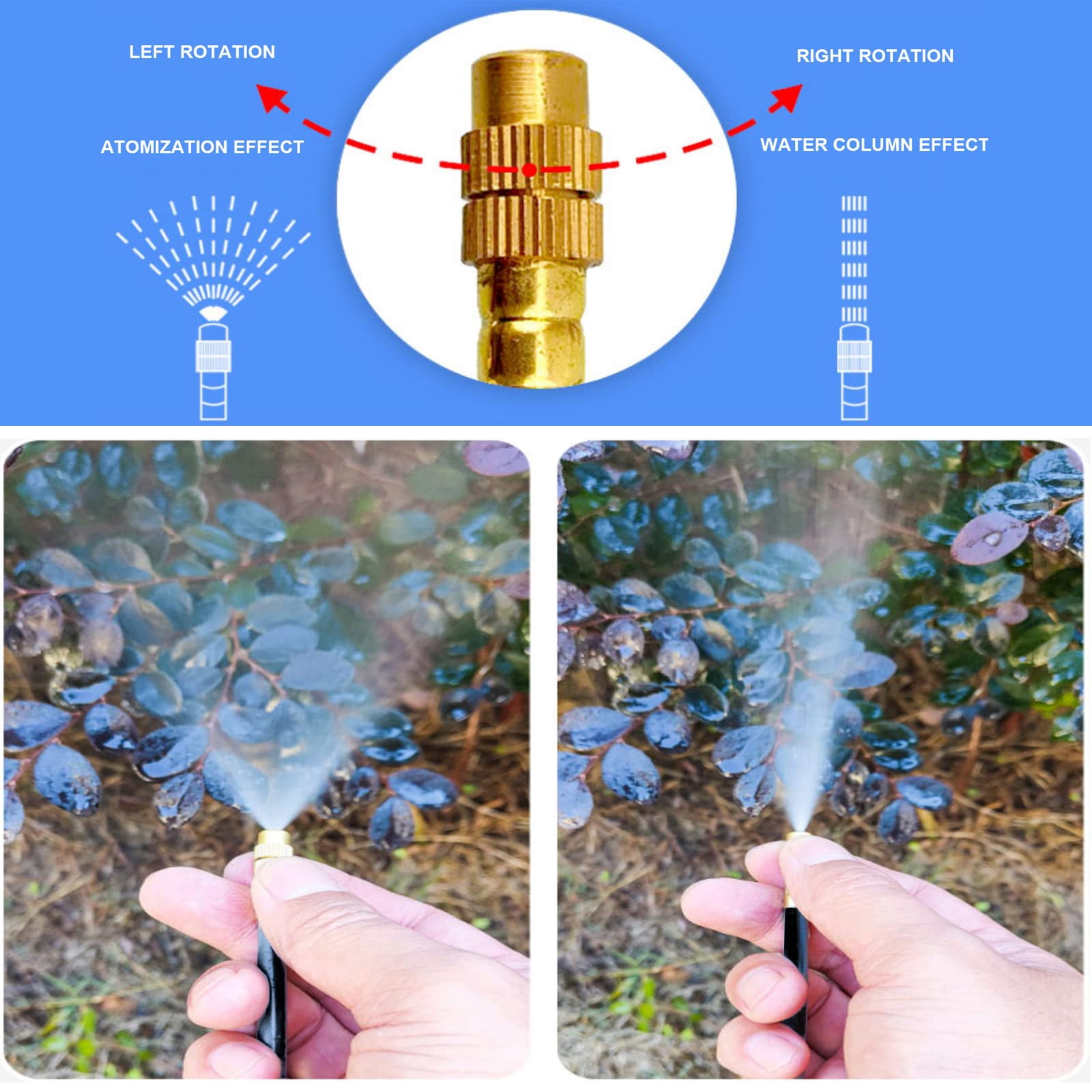 Drip Irrigation Kit  Automatic Garden Watering System Quick Connector And 360-degree Bending Dropper Atomizing Copper Nozzle Plant Lawn Courtyard System. (82ft)