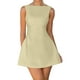thumbnail image 1 of Vestido OWIN con cuello de barco, sin mangas, bodycon, fiesta, color caqui S, mujer, 1 of 5
