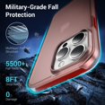 thumbnail image 3 of Translucent Matte Case for iPhone 14 Pro Max 6.7'', [Anti-Fingerprint] [Never-Yellow] [Mil-Grade Shockproof] Protective Thin Phone Case, Slim Fit Frosted Hard Back Cover with Silicone, Red, 3 of 17