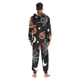 thumbnail image 4 of FORMRS Onesies Pajama for Adults Unisex Hoodie Winter Jumpsuit One Piece Sleepwear, Sizes S-2XL, Black Halloween Pattern, 4 of 7