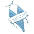 thumbnail image 2 of Qertyioot Womens Bikini Tops Sale Sexy High Breast Contrast Print Split Set Two Piece Swimsuit Sets, 2 of 3