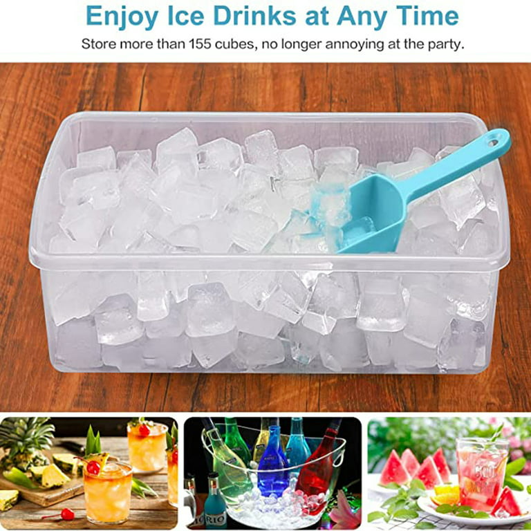 Ice Cube Tray With Container, Flexible Ice Cube Mold, Ice Trays