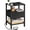 Black, variant on Buildhom Nightstand Set of 2 with Charging Station & USB Ports, 3-Tier Wood End Table with Drawer Shelf for Adult Small Spaces, Living Room, Brown